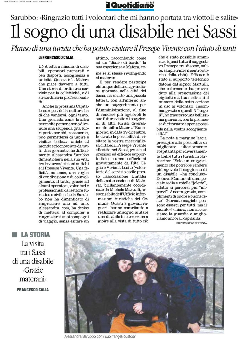 A #Matera tutto è possibile. Il #Presepe è accessibile. No barriere #disabili <a href="/superabileinail/">SuperAbile Inail</a> <a href="/RedattoreSocial/">Redattore Sociale</a> <a href="/comunedimatera/">Comune di Matera</a>