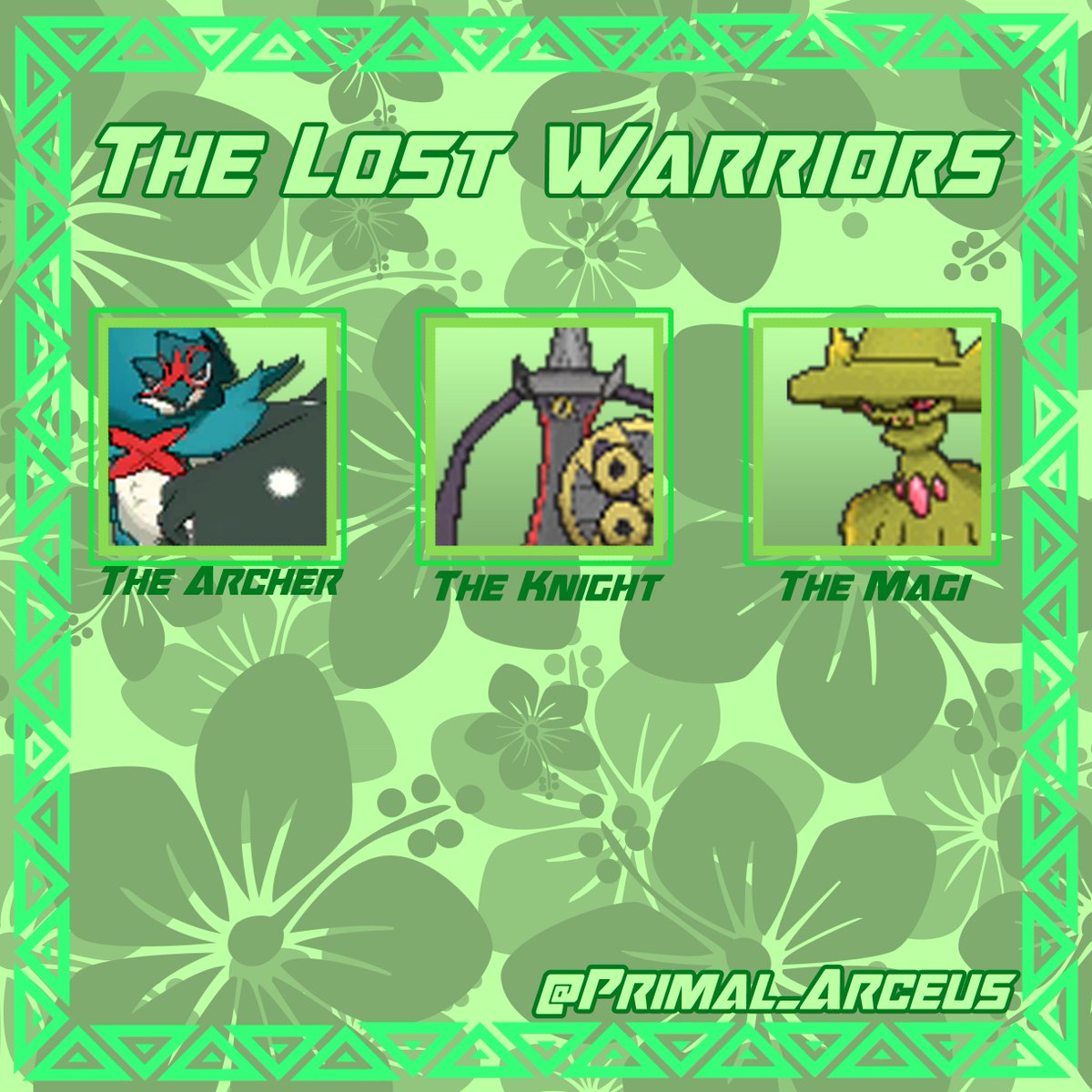 Primal_Arceus's tweet photo. Beware the wrath of the Lost Warriors~
RT+Follow for a chance to win the Valiant Archer, the Resilient Knight &amp; the Elusive Magi~
3 Winners https://t.co/YbbXLL7njM