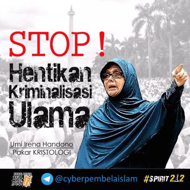 IRENA_CENTER's tweet photo. @ummi_irena : "STOP! Hentikan kriminalisasi ulama!" https://t.co/muLbT1LEcc