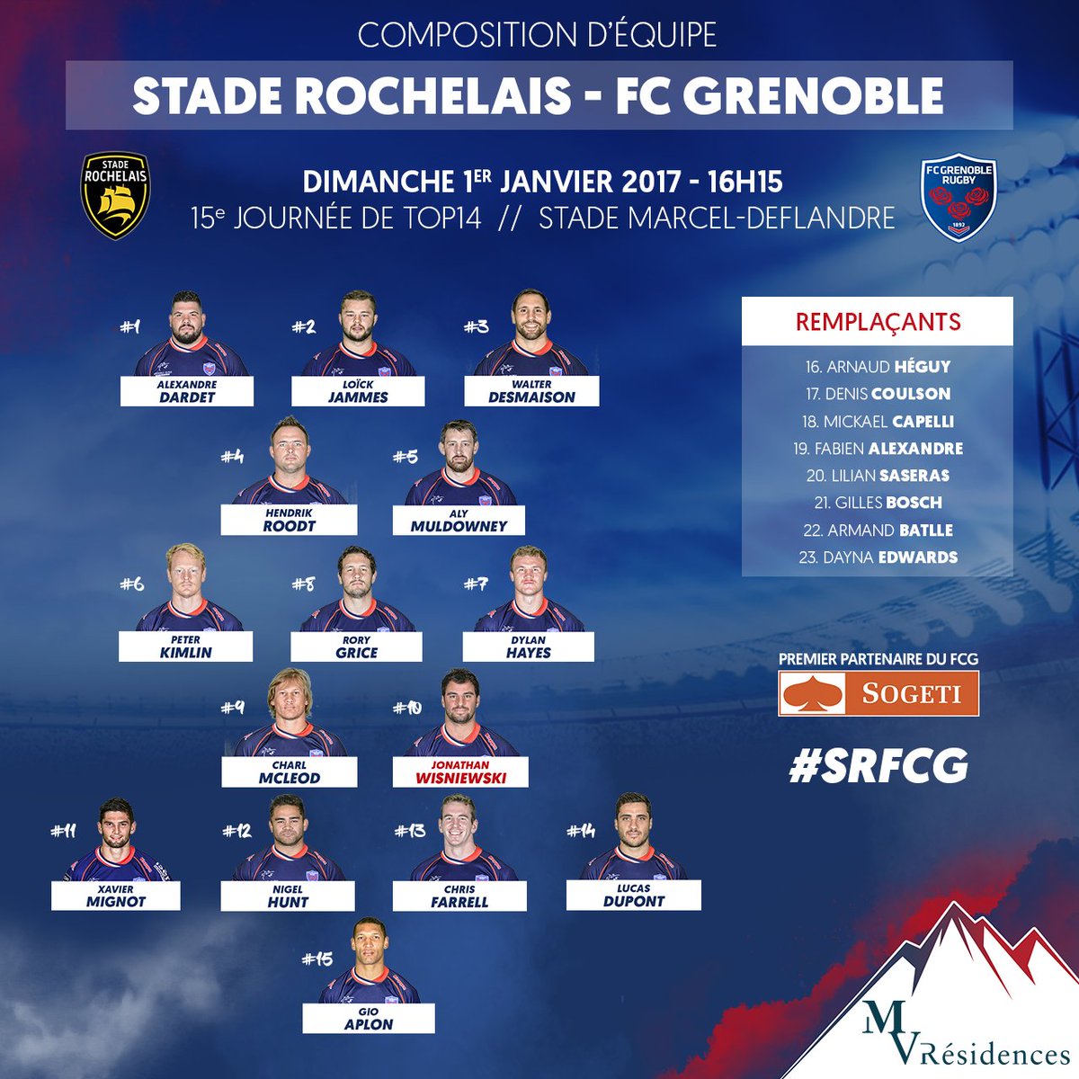 FCGrugby_en's tweet photo. The team that will face la Rochelle on New Year's Day https://t.co/og7I4AiIRZ #ASRFCG #BoxingDayRugby https://t.co/JTBKP9BDqs