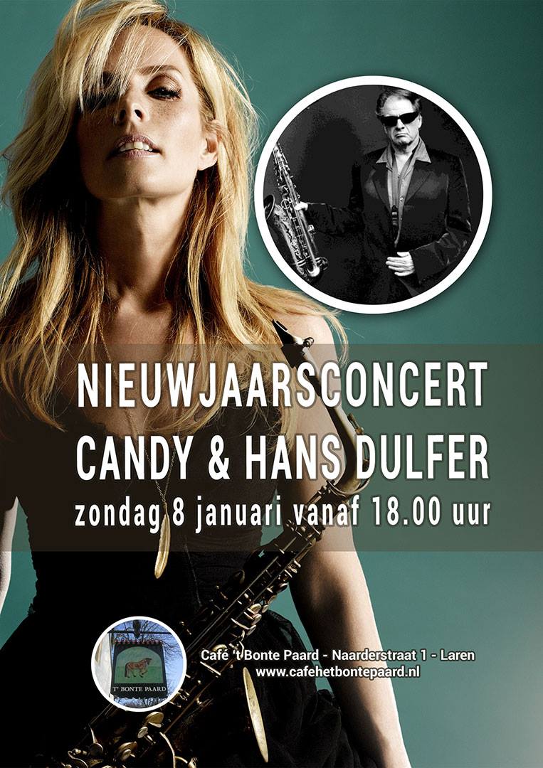 Exclusief Nieuwjaarsconcert op zondag 8 januari in Café Bonte Paard met Hans Dulfer Band &amp; Candy Dulfer!
gooischetamtam.nl/nieuwjaarsconc…