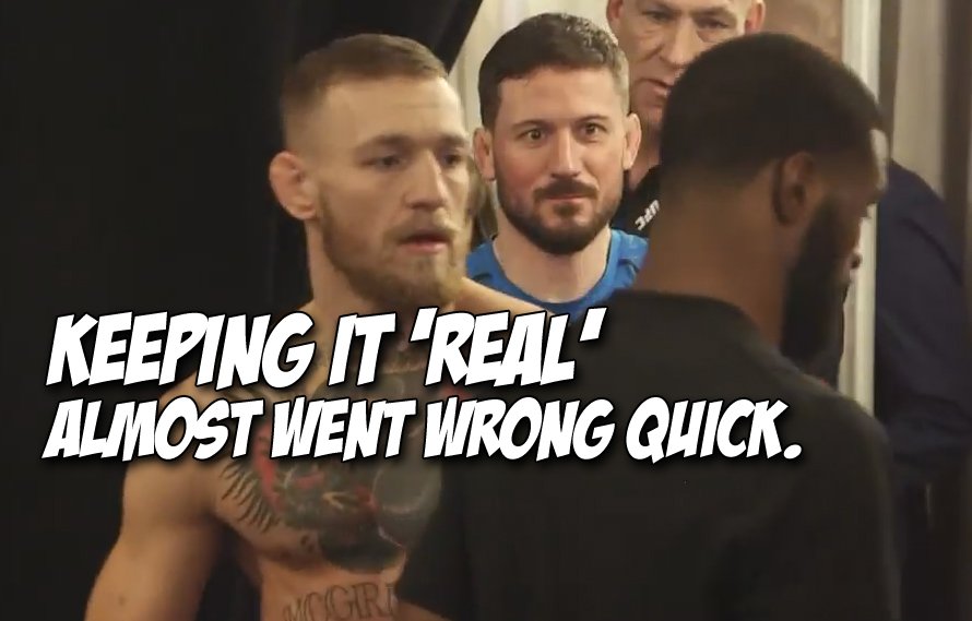 MiddleEasy's tweet photo. #BestofEasy Nov. 2016-Video: Conor McGregor Stares Down Tyron Woodley but it was a No Flex Zone https://t.co/ZpX9q3xQ5T #UFC #MMA https://t.co/7BRnRamAgr