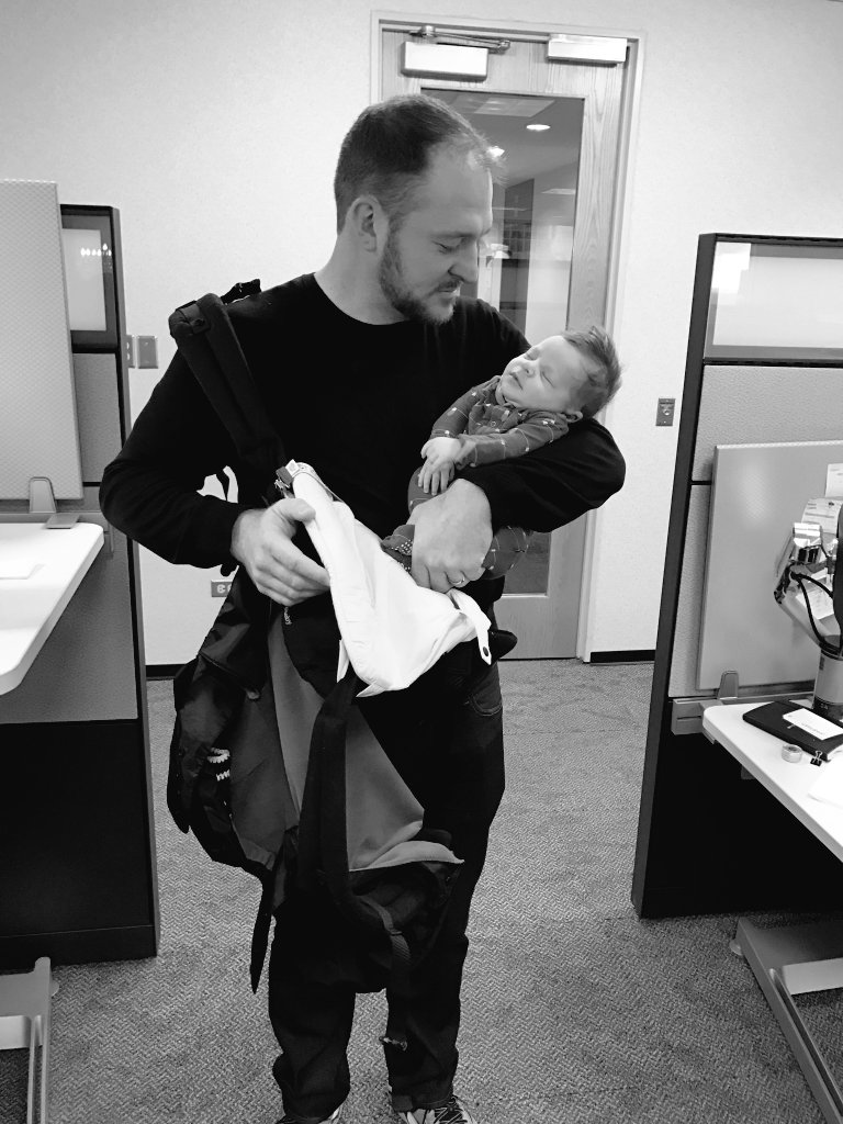 Look who <a href="/Nefotsatwork/">Nefots at Work</a> brought into the office! #twitterlessinfantMax 

Is it to early to teach him how to make slides?