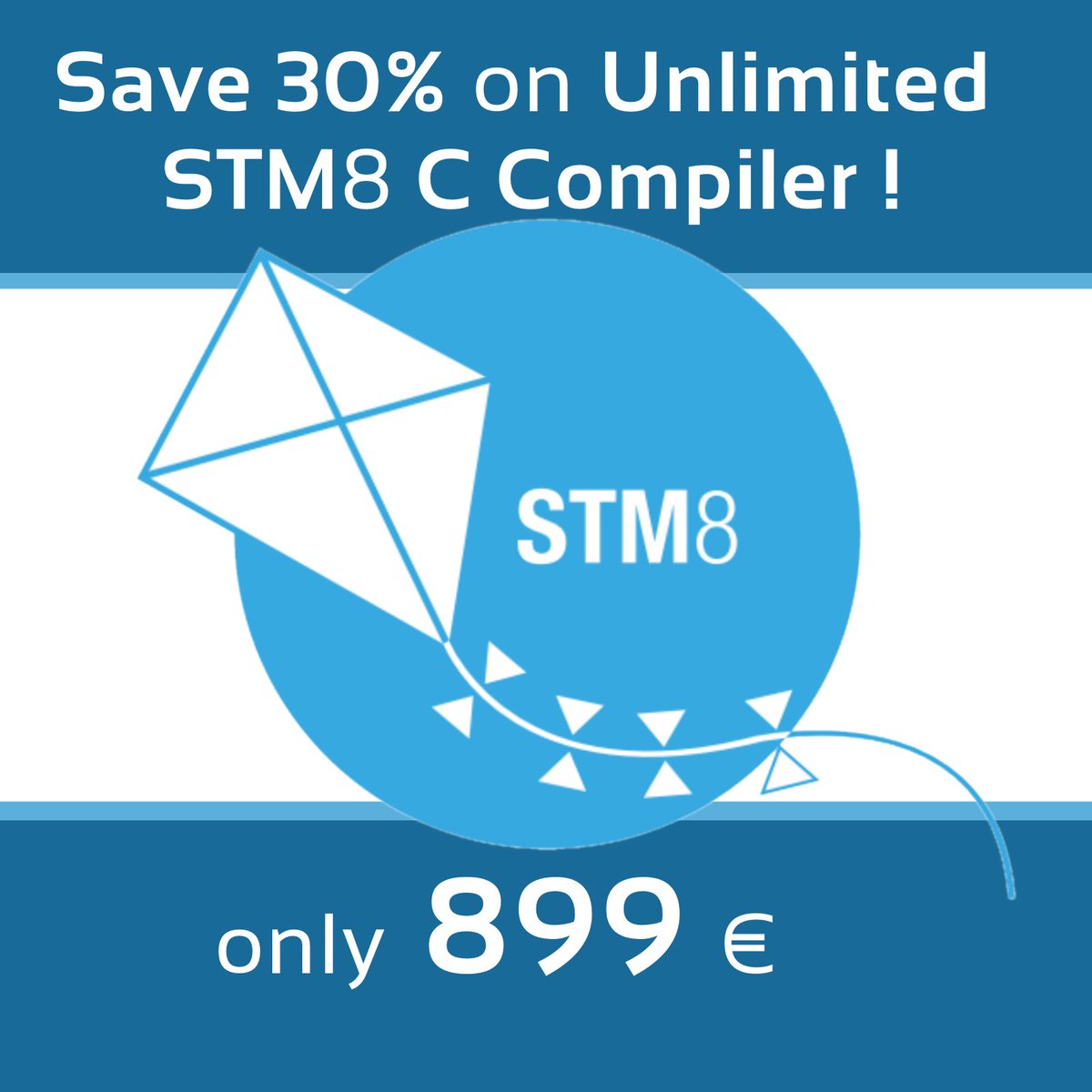 RaisonanceNews's tweet photo. Save 30% on #Raisonance #STM8 C Compiler for #stmicroelectronics #stm8 #stlux #st7 Unlimited compiling only 899 EUR! https://t.co/AawcglfOkX https://t.co/H2b4x8WUHS