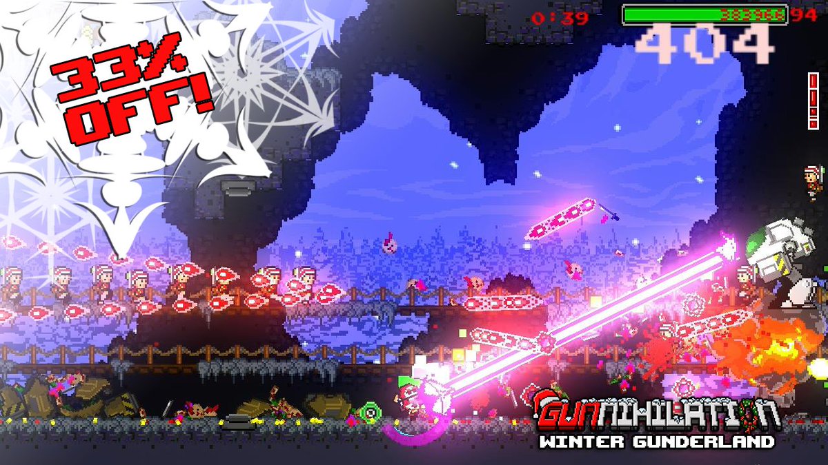 Award-winning bullet hell platformer <a href="/Gunnihilation/">Gunnihilation</a> is now 33% off! 4-player couch #coop with a dash of #Contra -store.steampowered.com/app/502920/