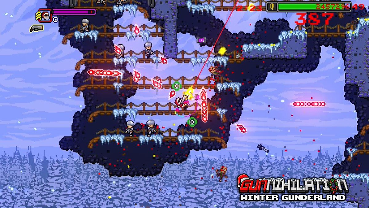 Award-winning bullet hell platformer <a href="/Gunnihilation/">Gunnihilation</a> on #Steam! 4-player couch co-op now with 110% more ultraviolence store.steampowered.com/app/502920/