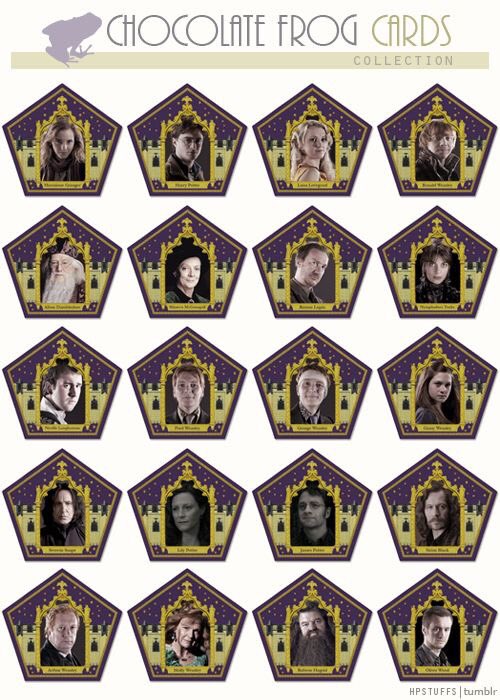 Trelaneyfics's tweet photo. Chocolate Frog Cards #Pottertty https://t.co/LRZxs3QP2L