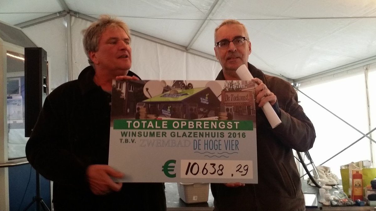 Wat een mooi bedrag! 10.638,29 euro voor Zwembad de Hoge Vier!