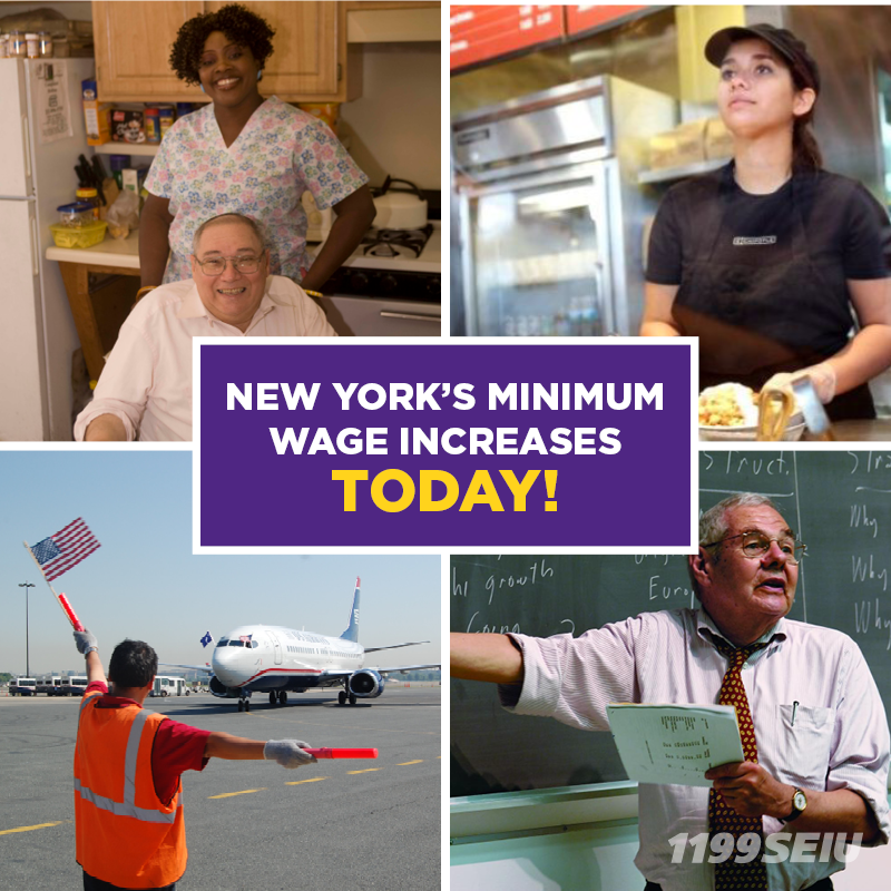 1199SEIU's tweet photo. TODAY begins first min wage increase from our #FightFor15 victory earlier this year! See if you will see a raise: https://t.co/Kppd2HGF8G https://t.co/EQKLbuWrAh