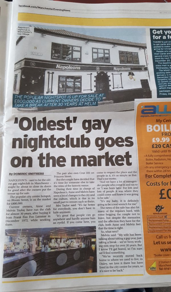 Napoleons goes up for sale has Anne &amp; Melvin go for retirement after over 30 years of owning it . But it is not set to close it doors ,