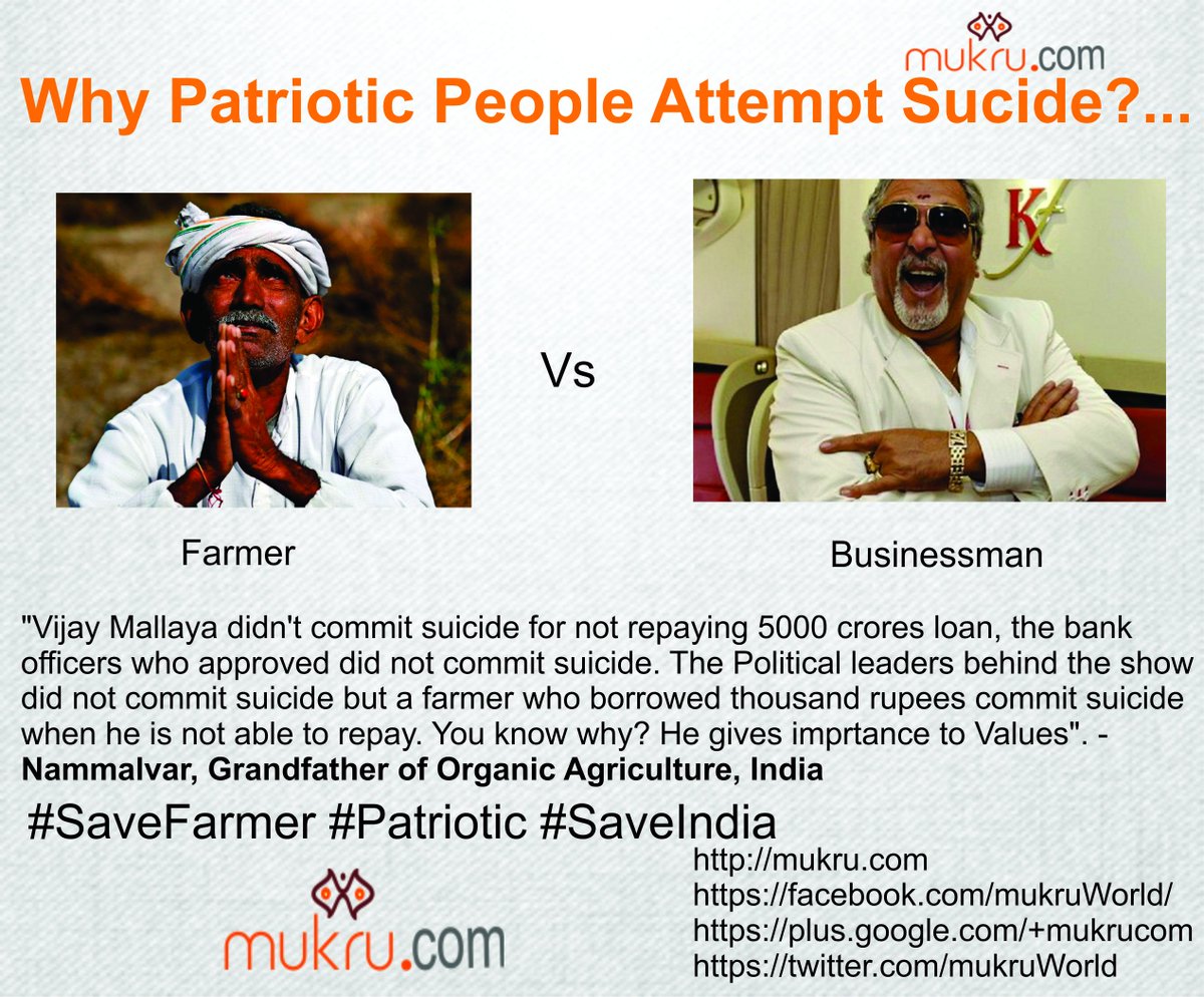 mukruWorld's tweet photo. Why Patriotic People Attempt Sucide?...
https://t.co/iiNEu2r6BE
#SaveFarmer #Patriotic #SaveIndia https://t.co/VBCquxNhwM