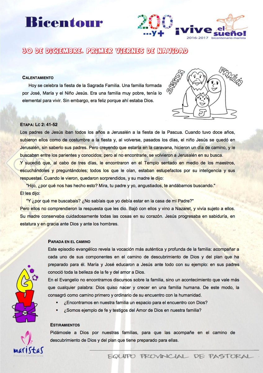En esta tarde de Navidad, junto a Reyes y pastores, llevamos al Niño Dios el regalo de nuestra presencia. #bicentour maristasmediterranea.com/wp-content/upl…