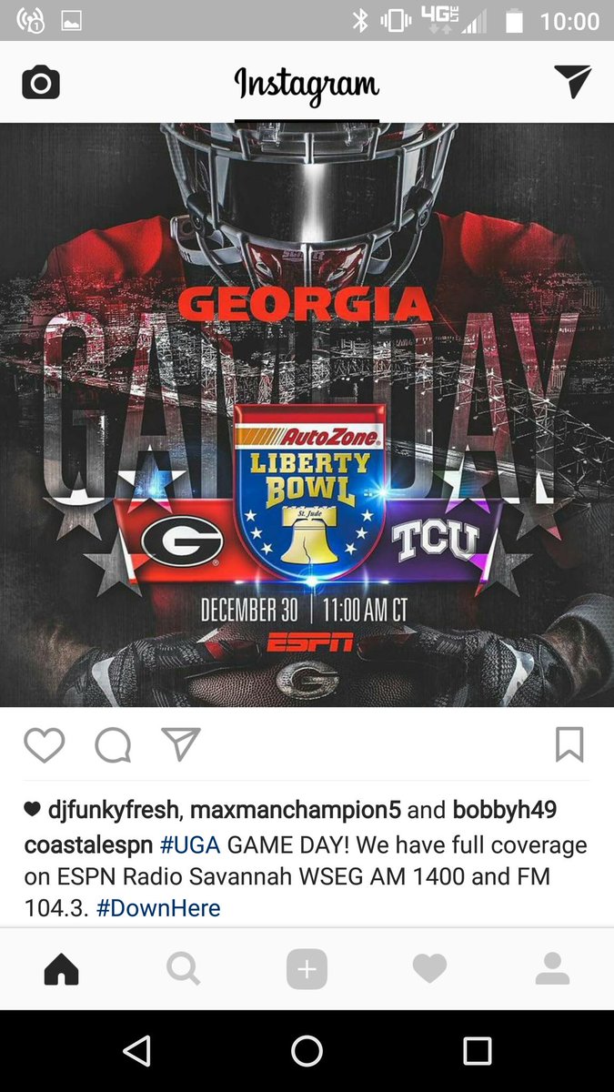 SouthernPigskin's tweet photo. #WSEG ESPN Savannah AM 1400 and FM 104.3 has you covered. Part of the Southern Pigskin Radio Network presented by #BudLight. #GoDawgs https://t.co/peb4B7I0Mk