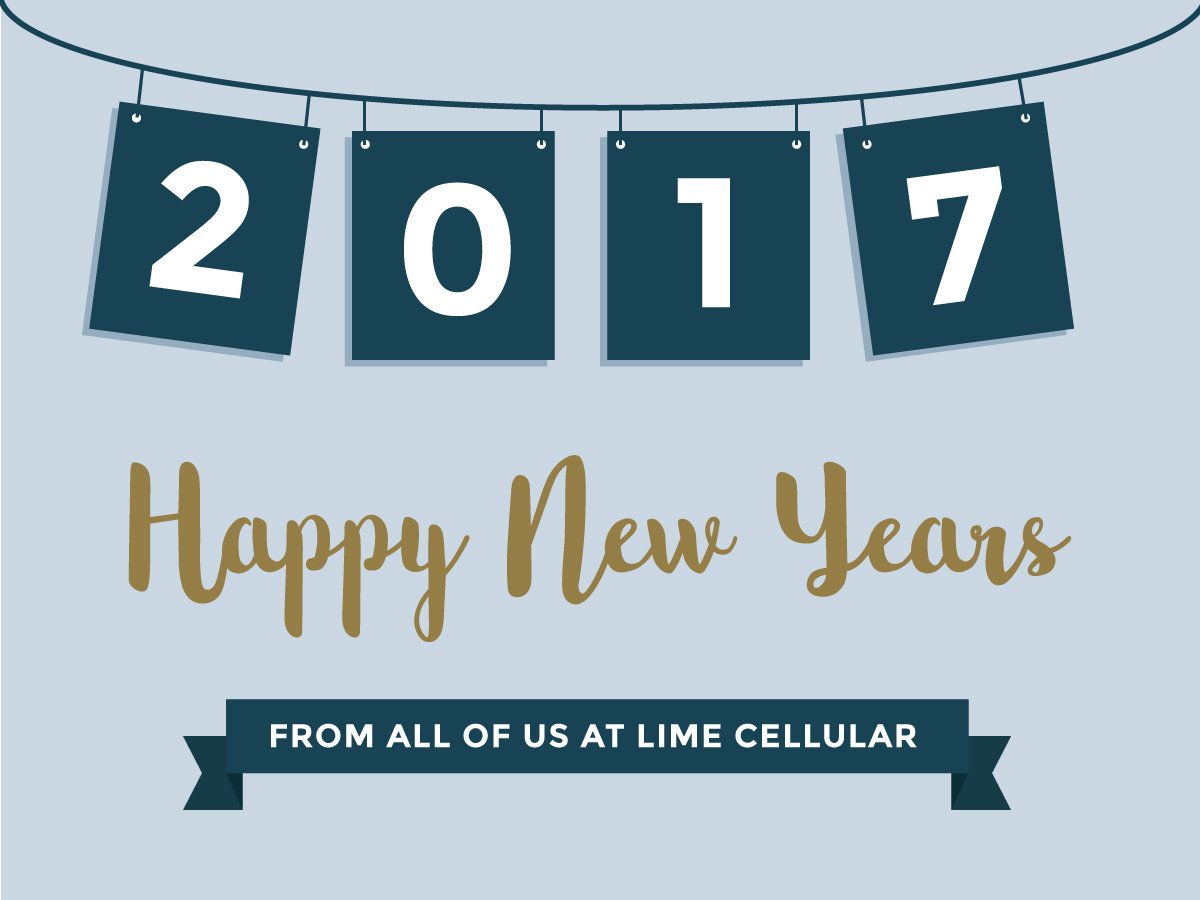 LimeCellular's tweet image. Happy New Years from all of us at Lime Cellular. Looking forward to an amazing 🎉2️⃣0️⃣1️⃣7️⃣🎉