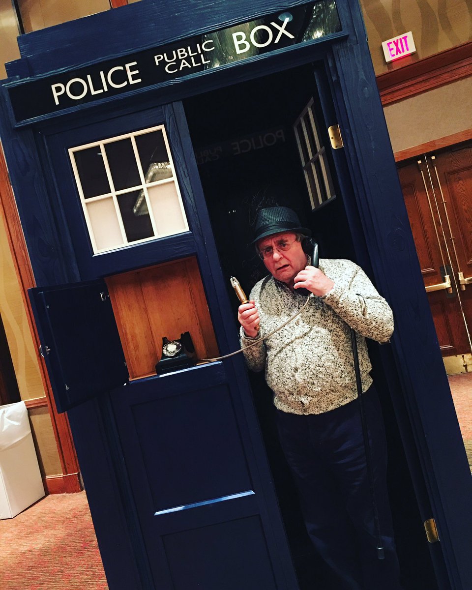 GeekExpos's tweet photo. Come see Sylvester McCoy and the big blue box on the second floor, autograph room! https://t.co/7dPQEL1VeV