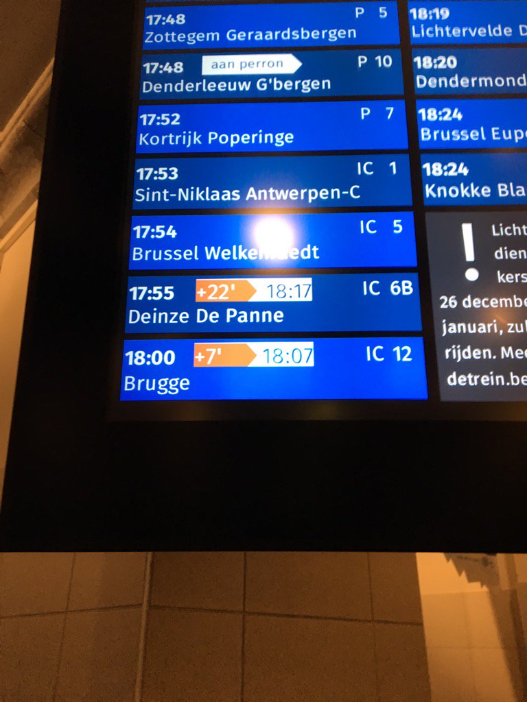 phoflijk's tweet photo. @NMBS vertraging gent -deinze schommelt tussen 6 en 22 min. Volgens onderstchef is het zijn probleem niet! Top info! https://t.co/OH42b98Umk