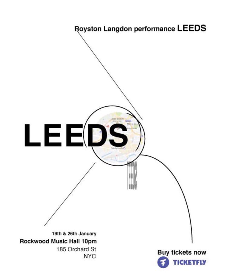 A couple of special performances by @Roystonlangdon in New York. Tickets: ticketfly.com/event/1400808 #Leeds #NYC