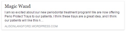 PerioProtect's tweet photo. Thank you @DavidUrbanDDS for a wonderful blog post! Check it out at https://t.co/MEbUY5Ugtu #PerioTrays #HealthyGumsMatter https://t.co/sORD6o2VXR