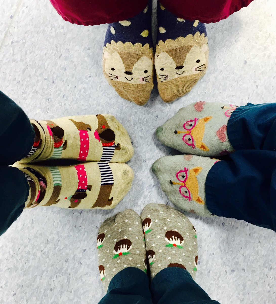 emma_gough's tweet photo. @Cookiiedivine @HunterTheBear Final funky sock Friday of 2016! Group effort! #fsf https://t.co/HUUuIAbFPs