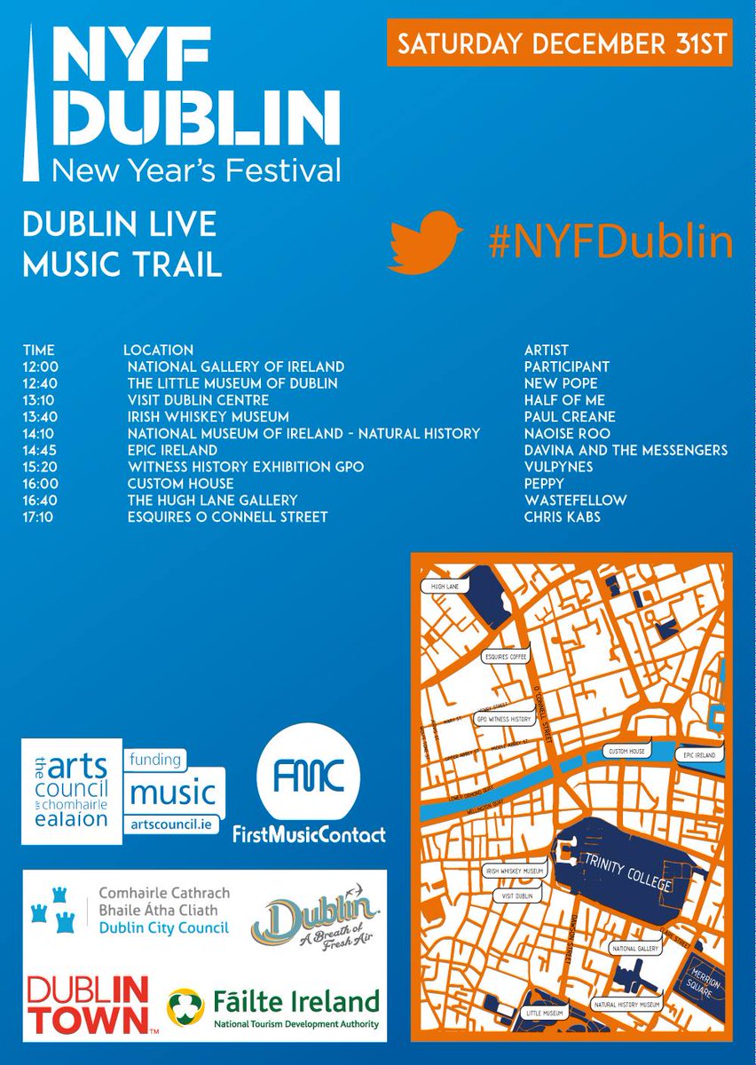 Playing #NYFDublin music trail tomorrow @ 13:10 <a href="/VisitDublin/">Visit Dublin</a> centre Suffolk Street. <a href="/DublinTown/">DublinTown</a> <a href="/FMC_Ireland/">First Music Contact</a> <a href="/Failte_Ireland/">Fáilte Ireland</a>