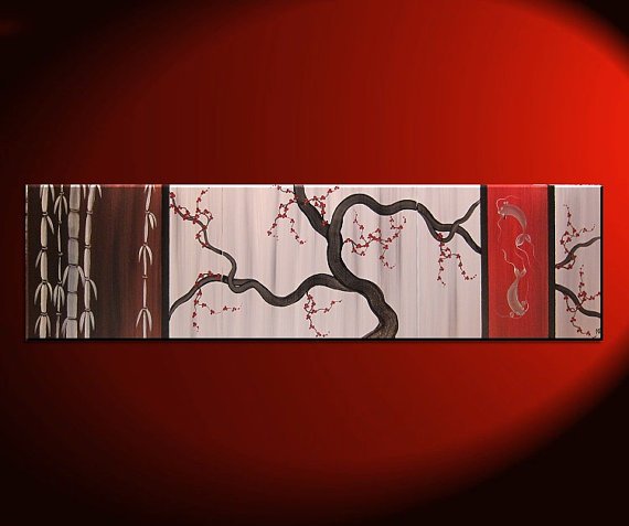 spree.to/bdvp - For #sale! Large Koi Fish Painting Chocolate Brown Grey an (...) | via @SpreesyCo - #deals