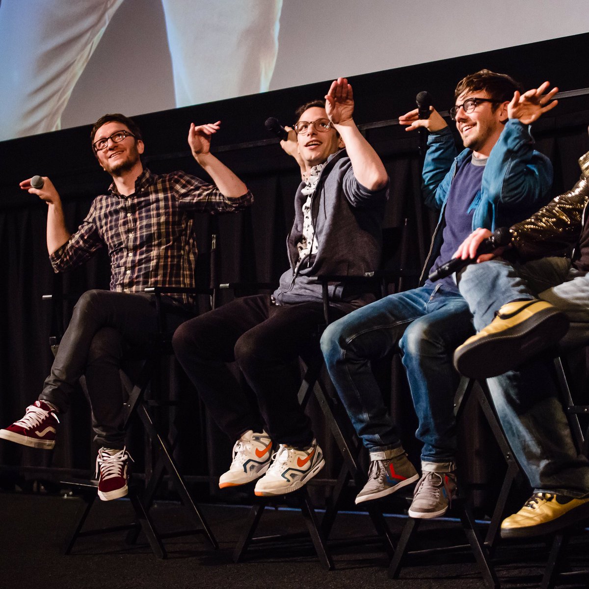 #BestOf2016 - <a href="/thelonelyisland/">The Lonely Island</a> showing us how to do the famous “Donkey Roll” dance at their live Q&amp;A for Popstar: Never Stop Never Stopping.