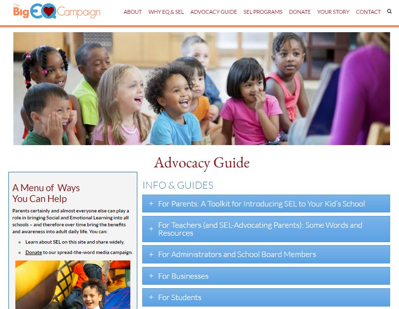 bigeqcampaign's tweet photo. #HowDoIHelp? https://t.co/1I4oCVApBy has #AdvocacyGuides for parents/students/teachers/education supporters of #SocialEmotionalLearning https://t.co/HNbtnHlBZP