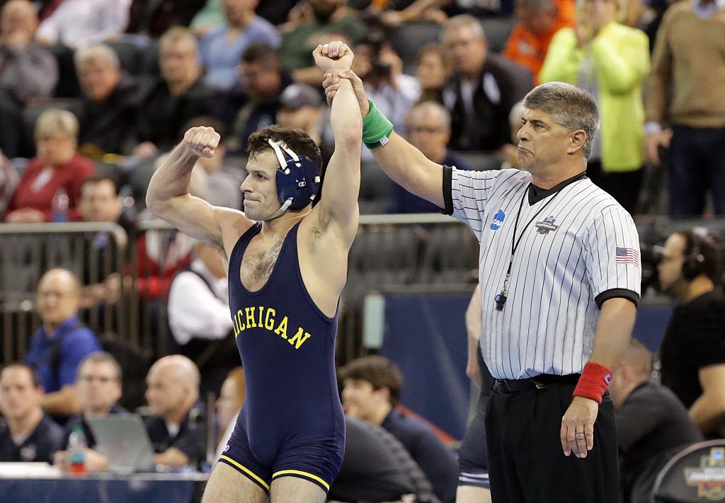 umichwrestling's tweet photo. Mr. March. (Credit: Getty Images) #favpicsof2016 #GoBlue https://t.co/dZiUPHC0g6