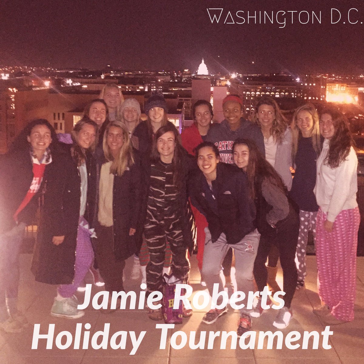 CatholicU_WBB's tweet photo. Day 2 of the Jamie Roberts Holiday Tournament in our Nations Capital. FDU @ 3:00pm. #WsforJamie #4KJR #ladycards #onebirdfamily https://t.co/1dZPaCOOvz