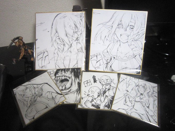 色紙はこんな感じのを持っていきます。もう少しベタが入る予定ですけど、もう時間なので後は会場で仕上げを。
今日はよろしくお願いします。 