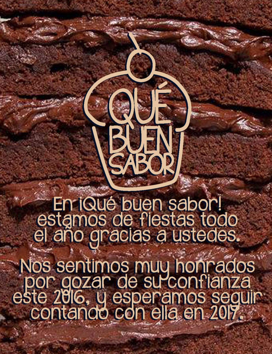 ¡Gracias, y felices fiestas! #QuéBuenSabor #Repostería #Delicias
