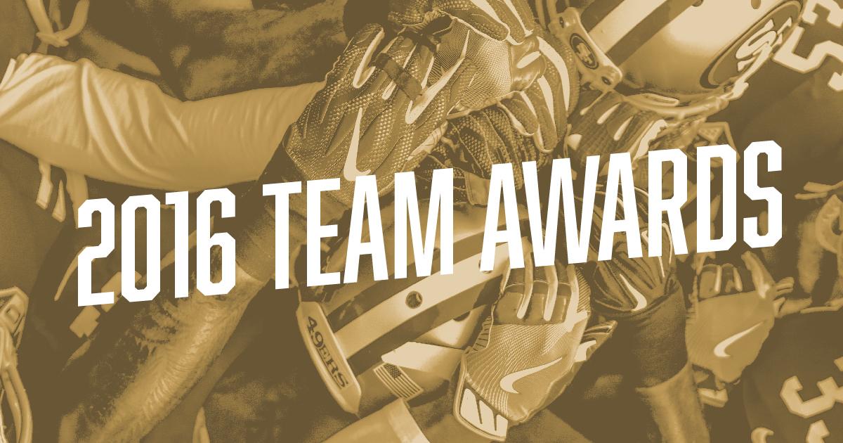 The #49ers have announced their 2016 team awards.

Recipients: 49rs.co/LqvHQW
