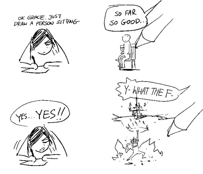 'whats the hardest thing for you to draw?' 