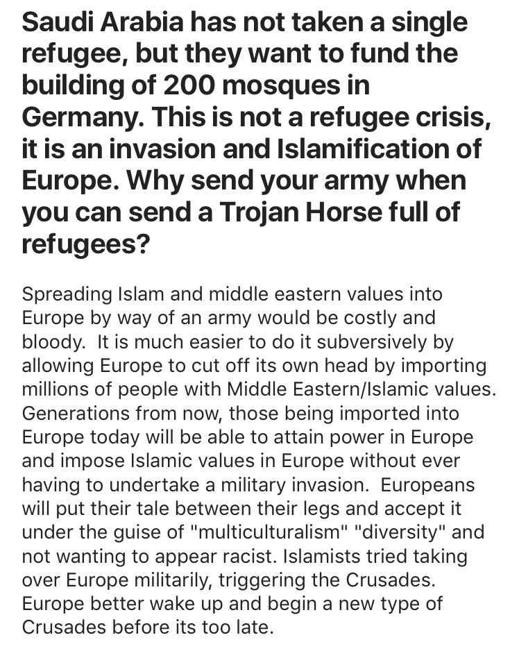 RealChange45's tweet photo. WE HAVE TO BE VIGILANT PEOPLE! TOO MUCH AT RISK! @realDonaldTrump #Muslims #MAGA #AmericaFirst #Refugees #Germany #merkel #BuildTheWall https://t.co/vEXUYwjg4o