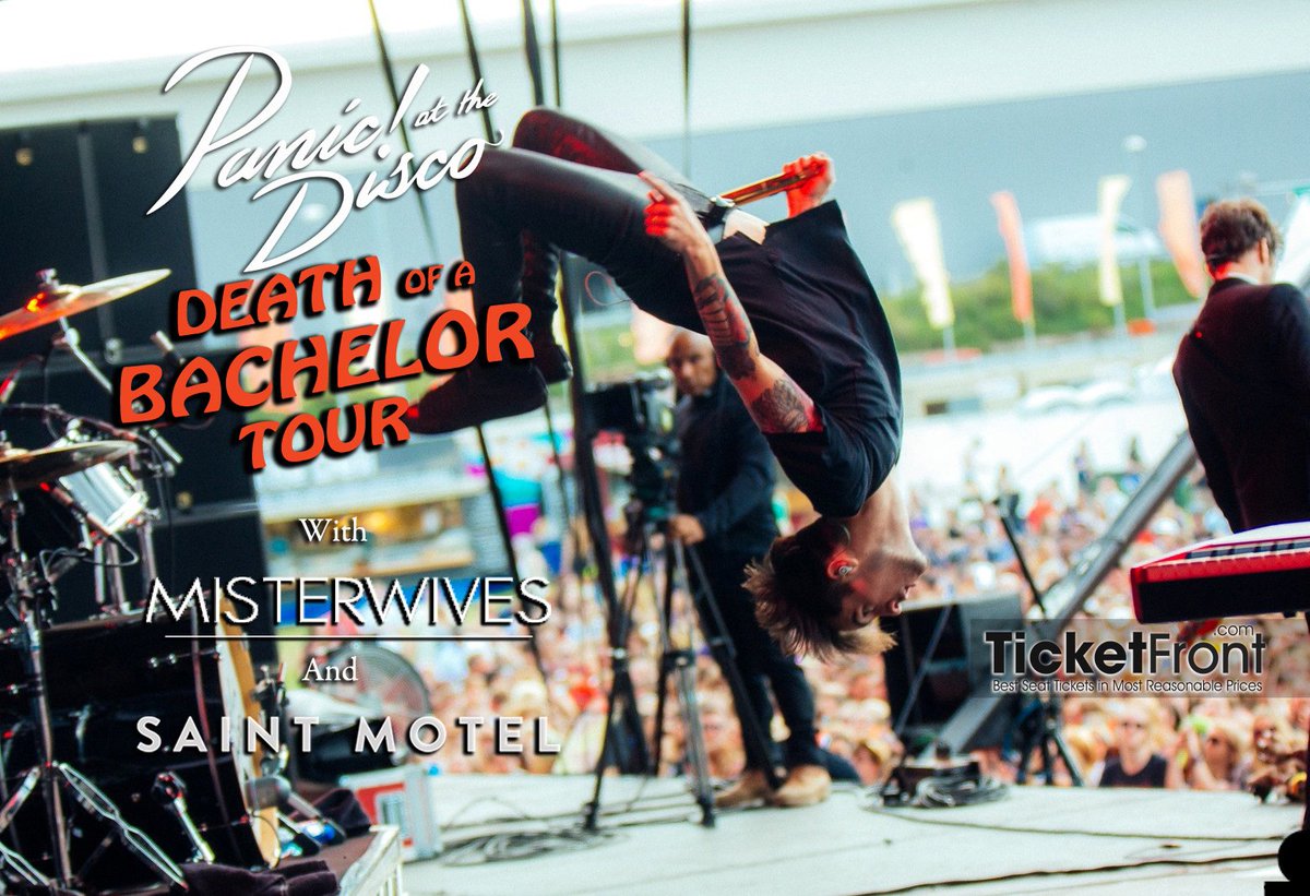 JohnR379's tweet photo. #DeathOfABachelorTour of #PanicAtTheDisco w/ #Misterwives &amp; #SaintMotel for #US. #Tickets for better seats: https://t.co/5UyChRsXKt 
#Rock https://t.co/N9z7FY2mdZ