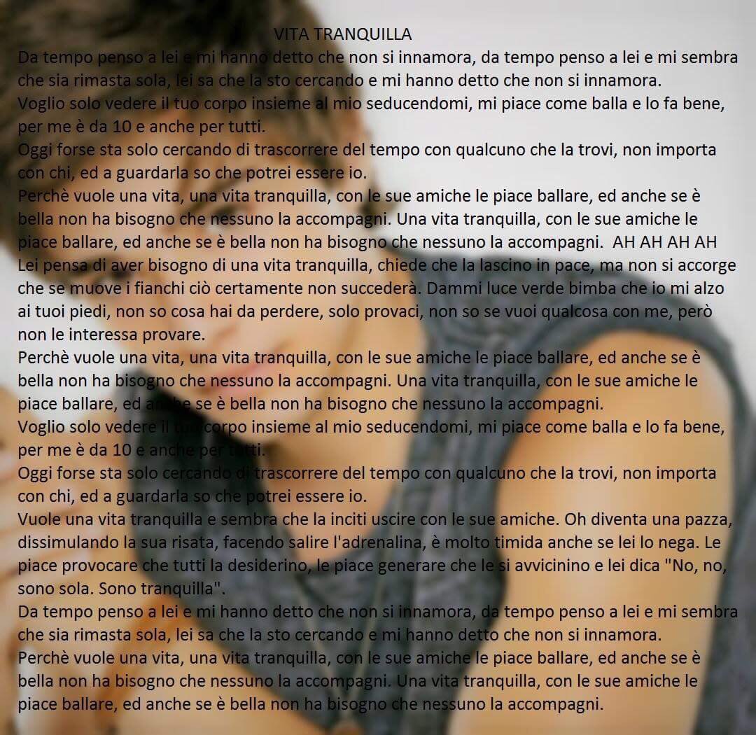 JotaEsseJSITA's tweet photo. Intanto, Vi lasciamo  il testo di "Vida Tranquila" in Italiano tradotto da @dambrosio_luisa!  https://t.co/PkDlkxzGFe