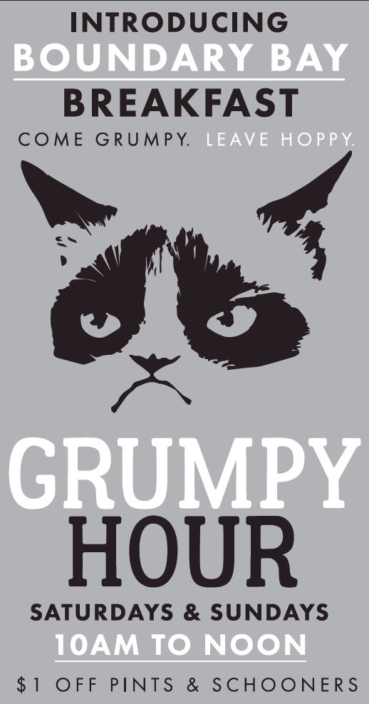 BoundaryBay's tweet photo. Grumpy Hour is on. #savetheales #comegrumpy #leavehoppy #breakfast #mimosas https://t.co/oj9vLZSrTa