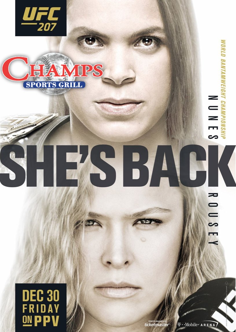 #UFC207
Rousey’s Back
Tonight 10pm $5 cover
Call for reservations
814.234.7700