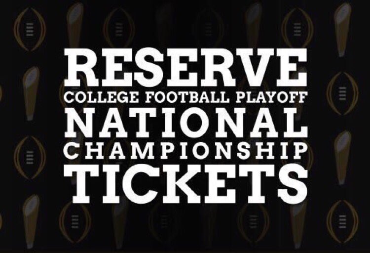 CFBPlayoff's tweet photo. .@TeamTix closes December 31 following the @CFAPeachBowl and @Fiesta_Bowl. Make your reservation today! 

Reserve: https://t.co/saXA9SjN0M https://t.co/dQYlXOJScP