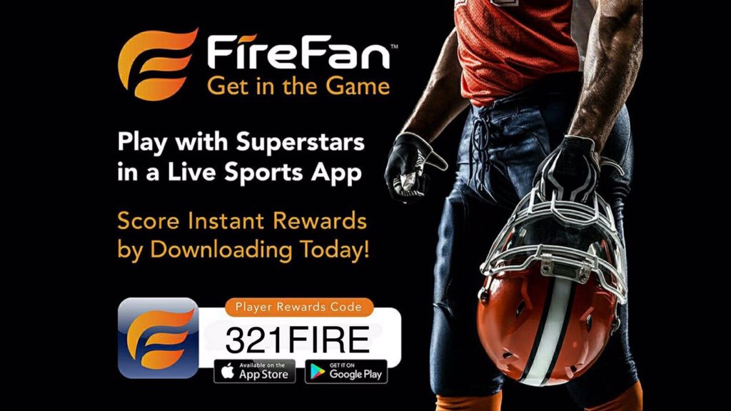 Join us Sunday!! firefan.com/?code=321FIRE
This FREE app is amazing!!
#NFL #football #sports #nba #getinthegame