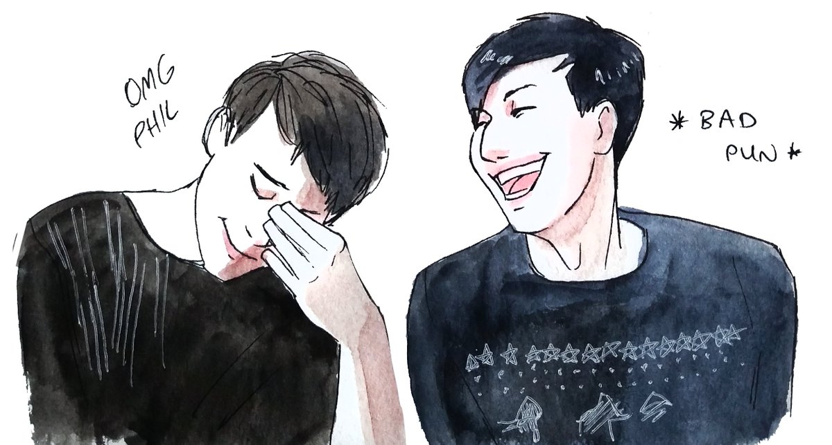 incaseyouart's tweet photo. Some watercolour doodles I did the other day~ #phanart https://t.co/9QVH7bnGZ2