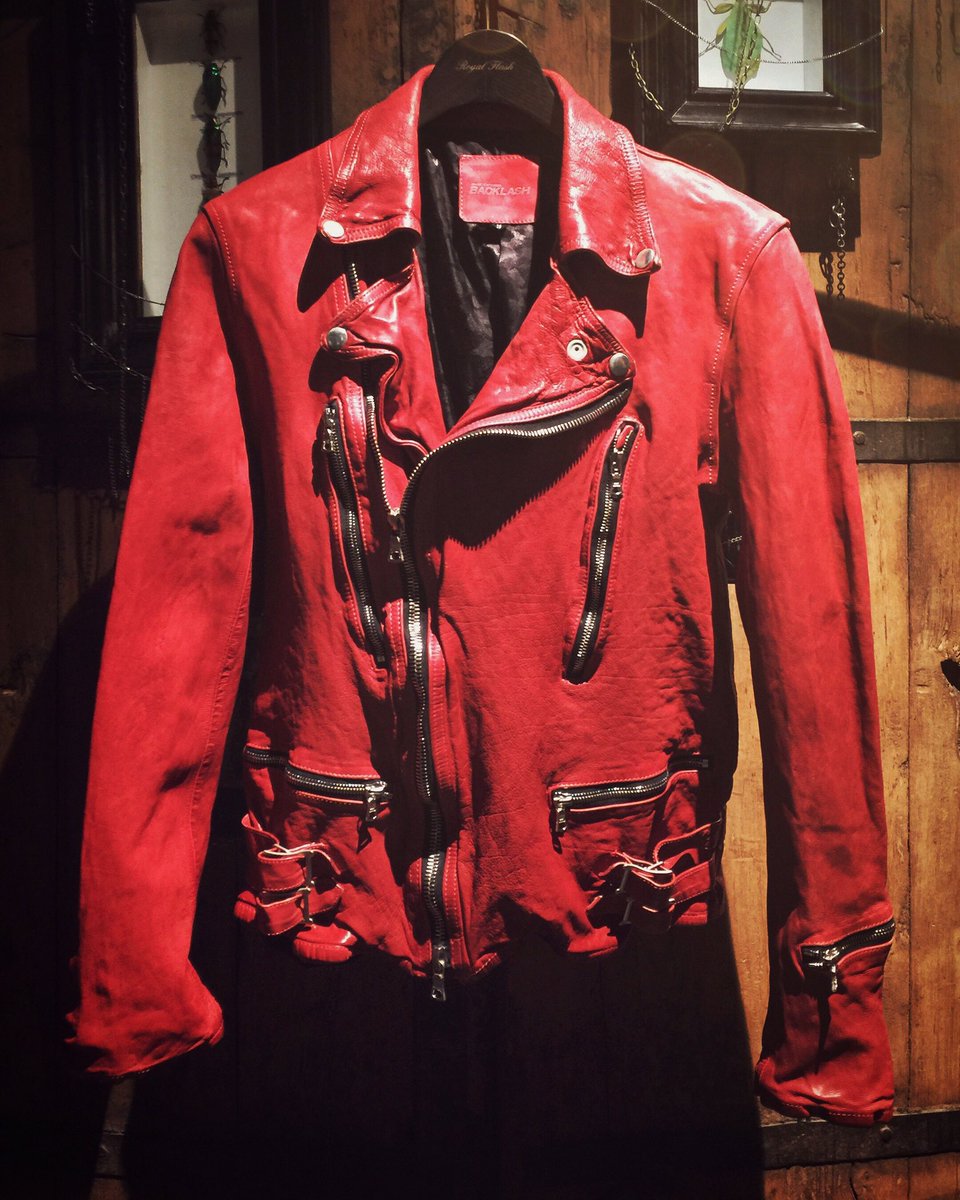 赤 レザーライダージャケット BACKLASH 赤 レザーライダージャケット BACKLASH