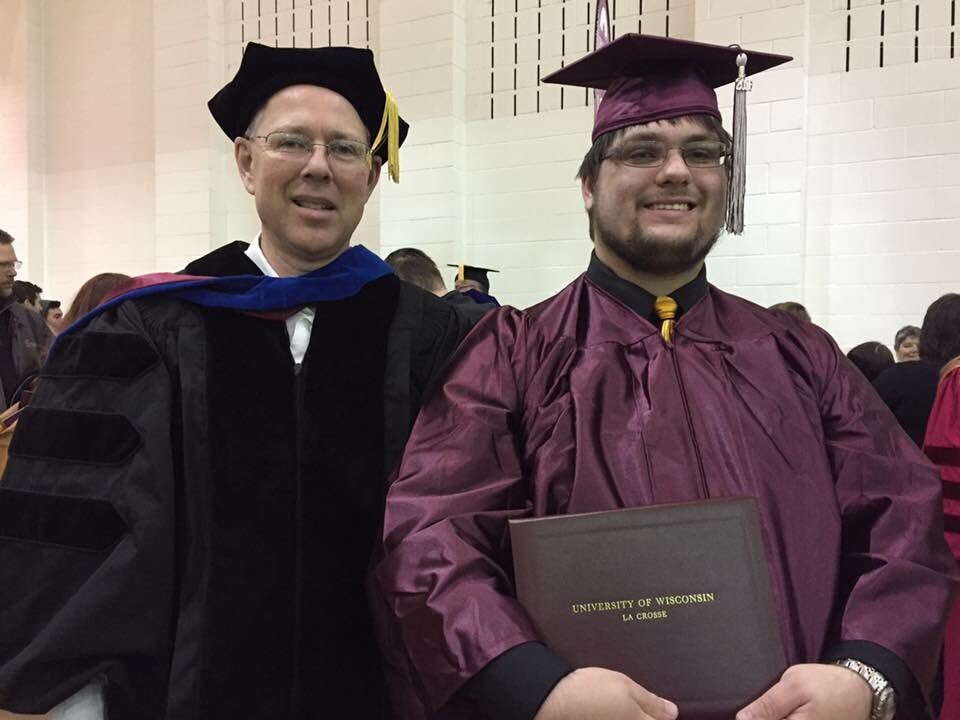 SamWoodworth1's tweet photo. Had a great day today. Spent time with the family &amp; enjoyed my graduation. Thank you @UWLaCrosse for a great experience. #Commencement2016 https://t.co/dlyMQzITw0