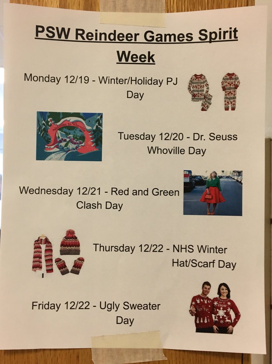 Don't forget about Spirit Week &amp; make sure you wear your holiday pajamas tomorrow!! ⛄️❄️🎄