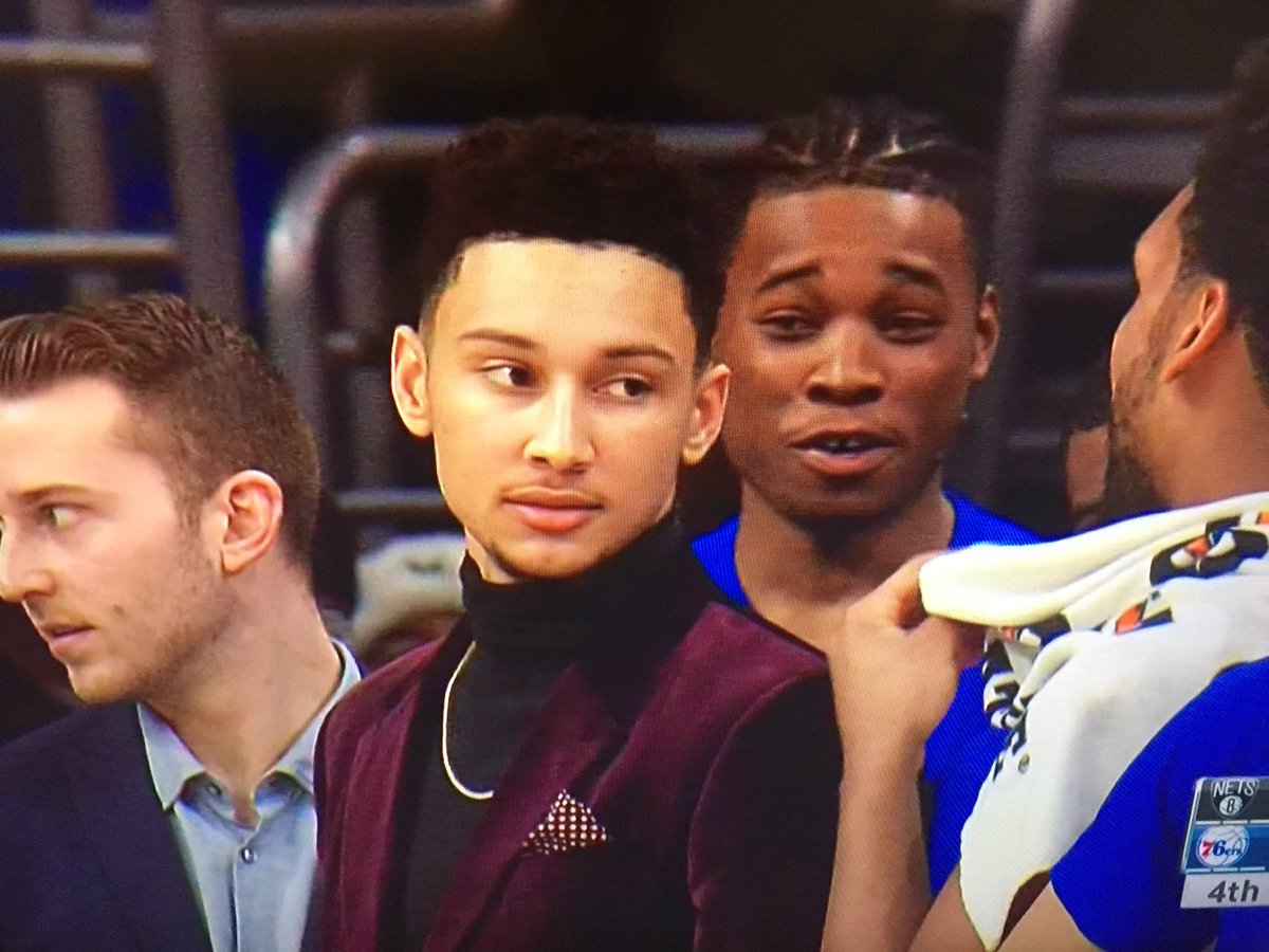 Michael K-B on X: Ben Simmons looking like a mafia don on the
