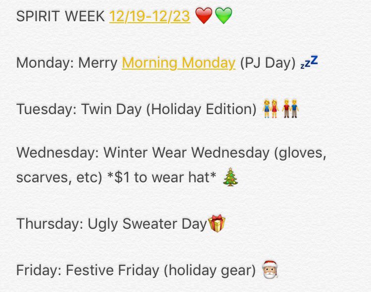 SPIRIT WEEK!!!!