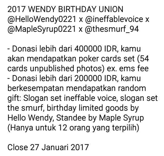 redfanshop's tweet photo. 2017 WENDY 24th BIRTHDAY SUPPORT PROJECT @wendy_hbd2017 https://t.co/IOmTUSCh7i