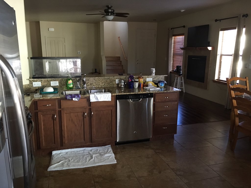 plainrocktweets's tweet photo. Okay, here's our new house! The outside, the living room/kitchen, my bedroom, and my office! https://t.co/fAWRexqvX4