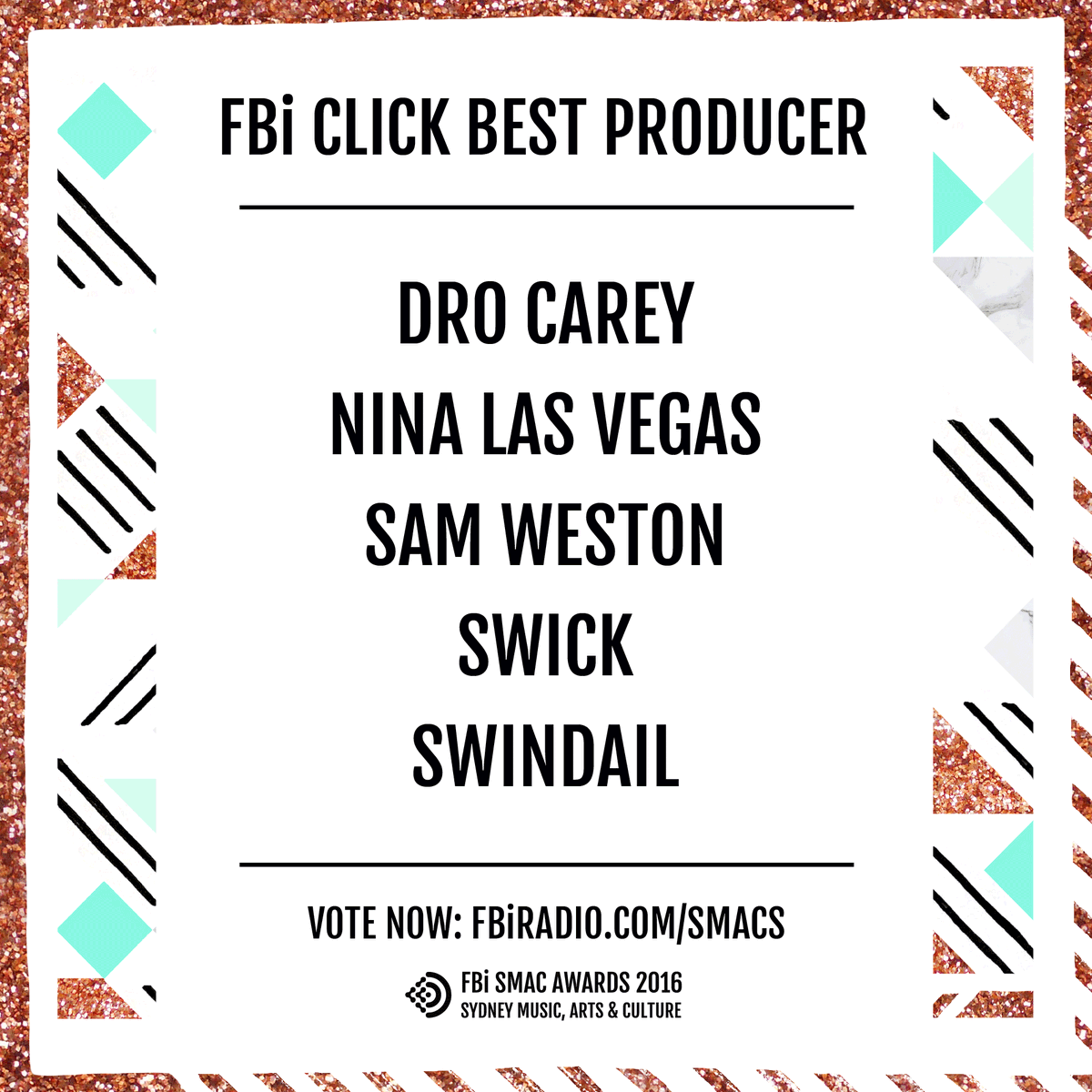 fbiradio's tweet photo. Some damn fine club music has come from Sydney this year! Vote for your fave producer in the #FBiSMACAwards: https://t.co/ATXRzWVn8E https://t.co/jWaPTj5arT