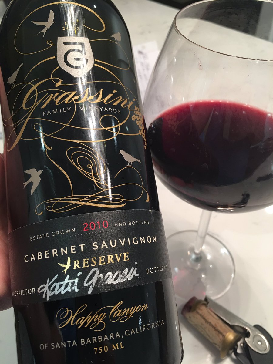 winemarketers's tweet photo. Yum! 2010 Reserve Cabernet from @GrassiniWines hand harvested, hand made, hand signed in Happy Canyon @KatieGrassini @SBCWines #California https://t.co/5Sutqi1IUA